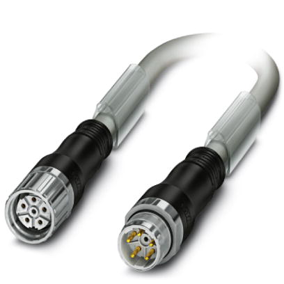 Phoenix Contact M23 to M23 Power Cordset; K-4E-M23 M9/5.0-A01/M23 F8; Female Straight to Male Straight; 6-Pin; 5-Wire to 5-Pin; 34A; 630V; 5m PVC Cable